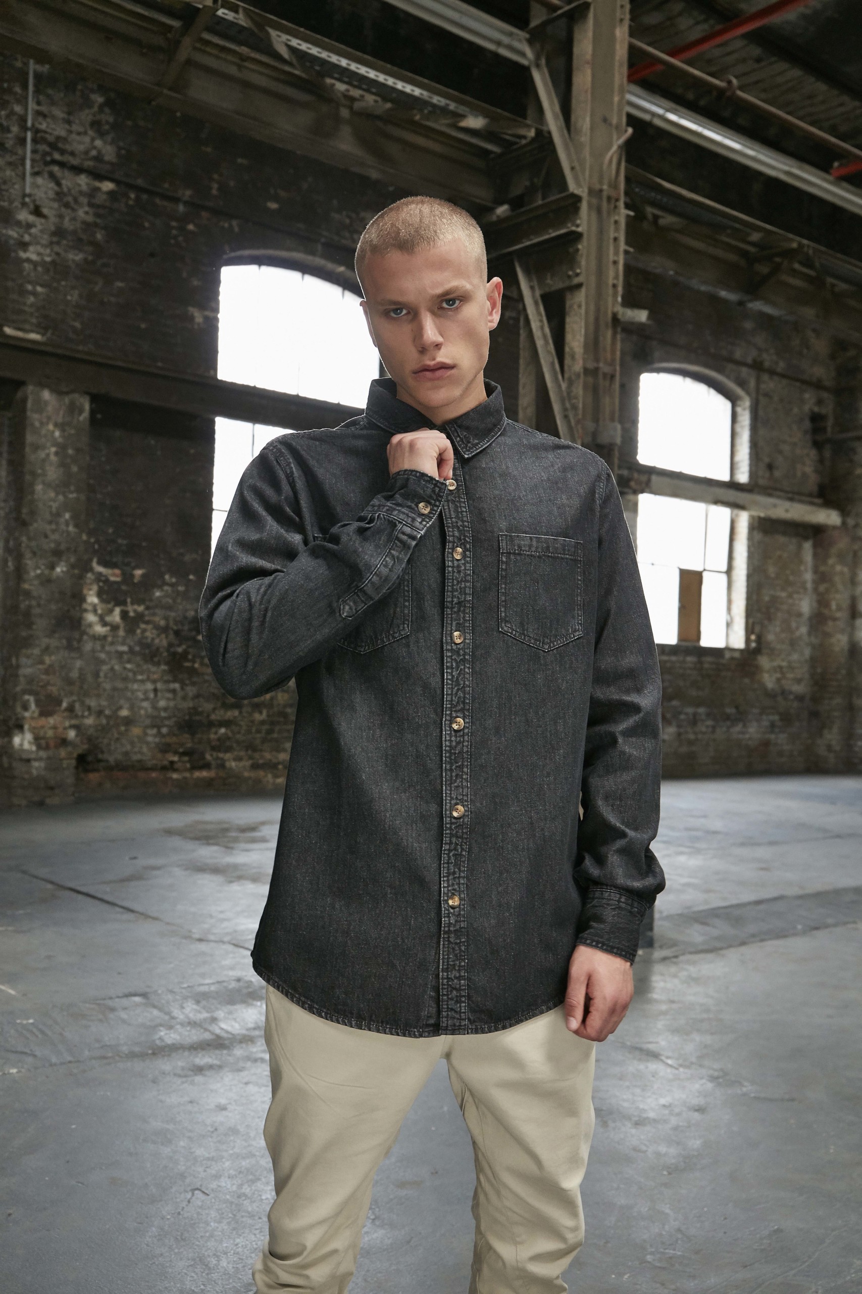 Hemd / Bluse (Diverse) - Build Your Brand - Denim Shirt - BY152