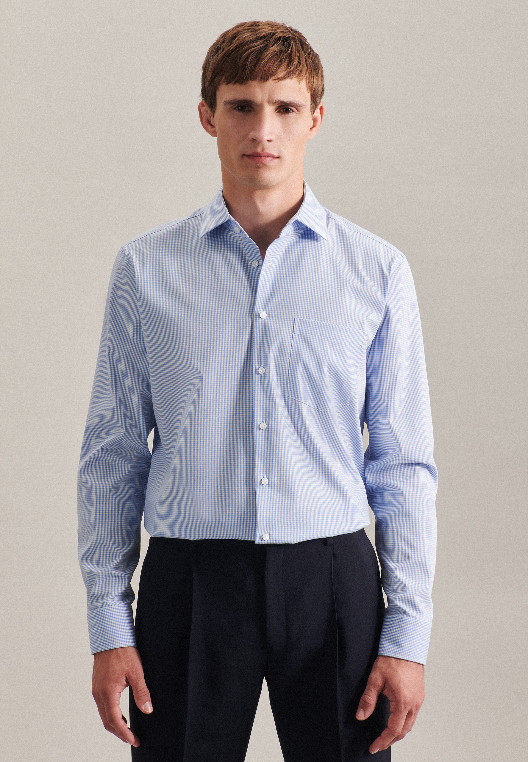 Seidensticker - Seidensticker - Men´s Shirt Regular Fit Check/Stripes Long Sleeve - SN193600