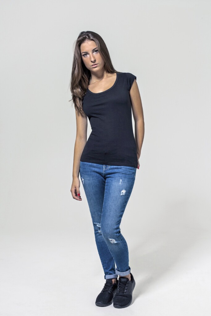 BUILD YOUR BRANDLadies' Back Cut Tee | BY035