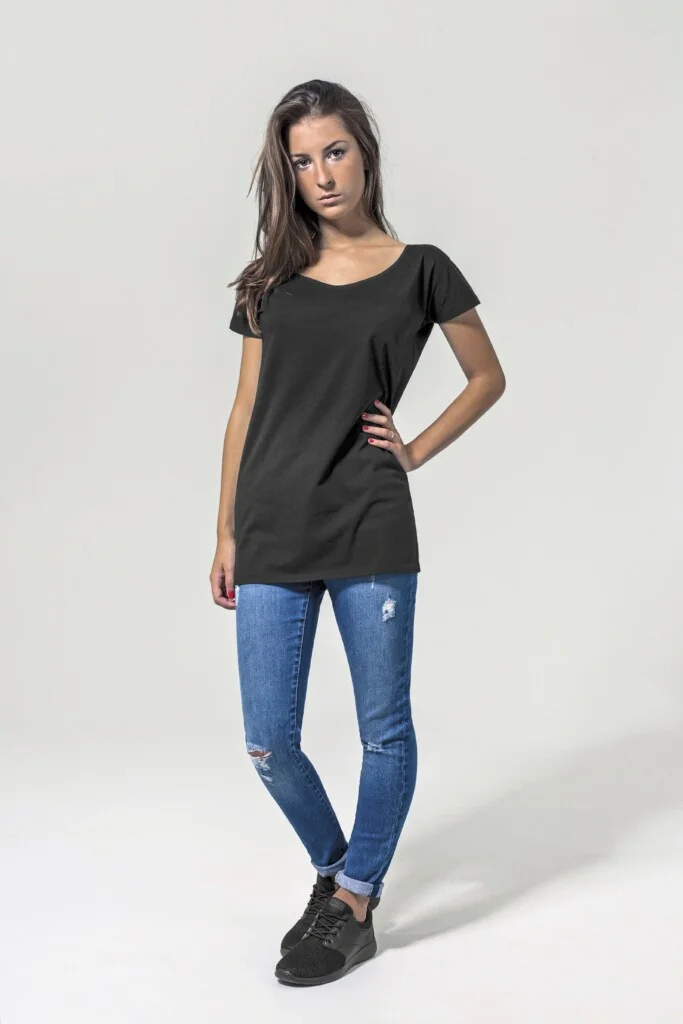 BUILD YOUR BRAND Ladies´ Wideneck Tee | BY039