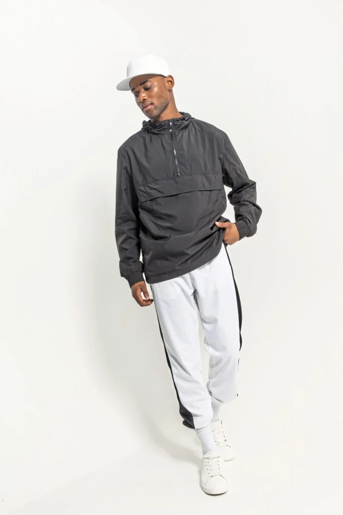 BUILD YOUR BRAND Basic Pull Over Jacket | BY096