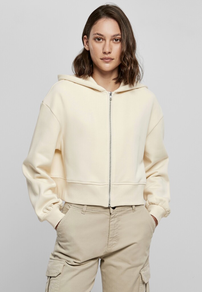 BUILD YOUR BRAND Ladies Short Oversized Zip Jacket | BY237