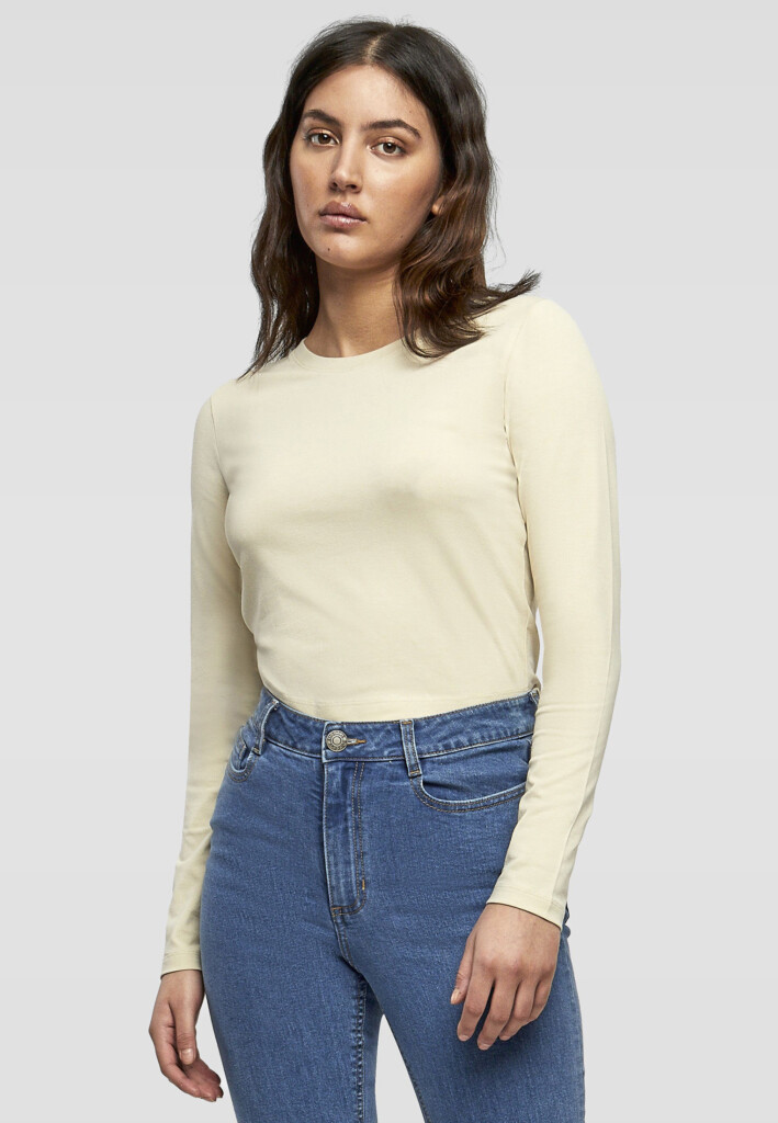 BUILD YOUR BRAND Ladies Short Longsleeve Tee | BY261