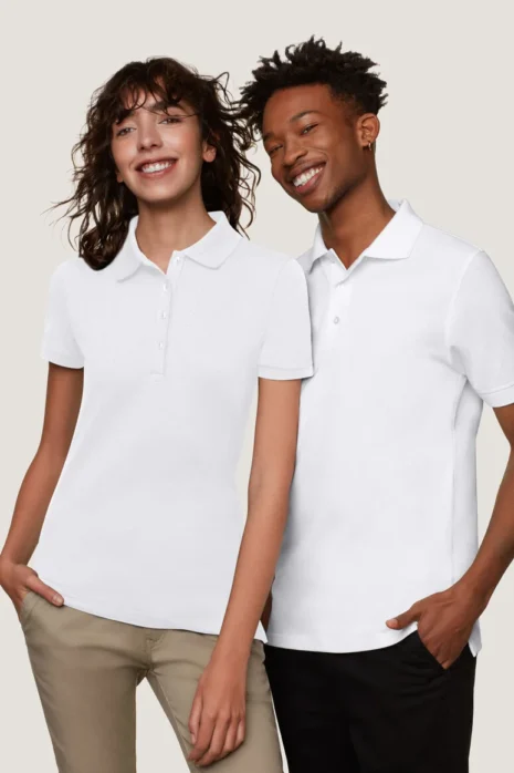HAKRO Damen Poloshirt Bio-Baumwolle GOTS HK301 weiß Damen Poloshirt Bio-Baumwolle GOTS HAKRO weiß HK301