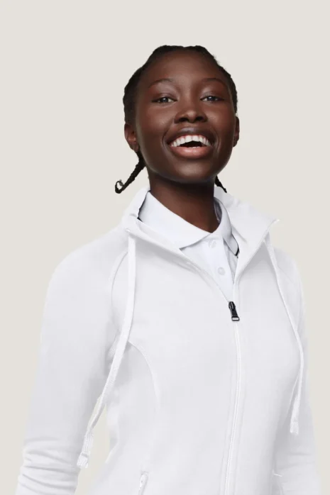 HAKRO Damen Sweatjacke College HK406 weiß Damen Sweatjacke College HAKRO weiß HK406