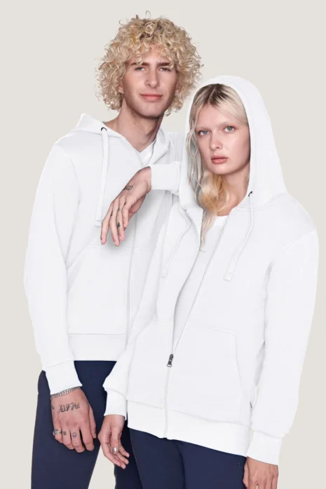 HAKRO Kapuzen-Sweatjacke Premium HK605 weiß Kapuzen-Sweatjacke Premium HAKRO weiß HK605