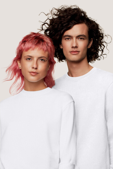 Sweatshirt Bio-Baumwolle GOTS HAKRO weiß HK570