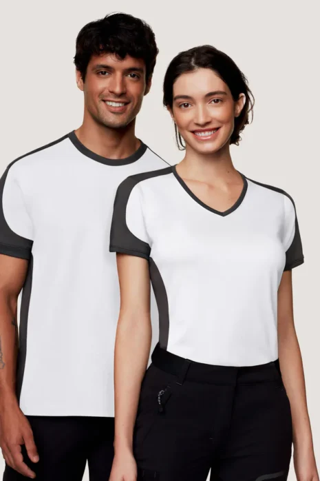 HAKRO T-Shirt Contrast MIKRALINAR® HK290 weiß/anthrazit T-Shirt Contrast MIKRALINAR® HAKRO weiß/anthrazit HK290