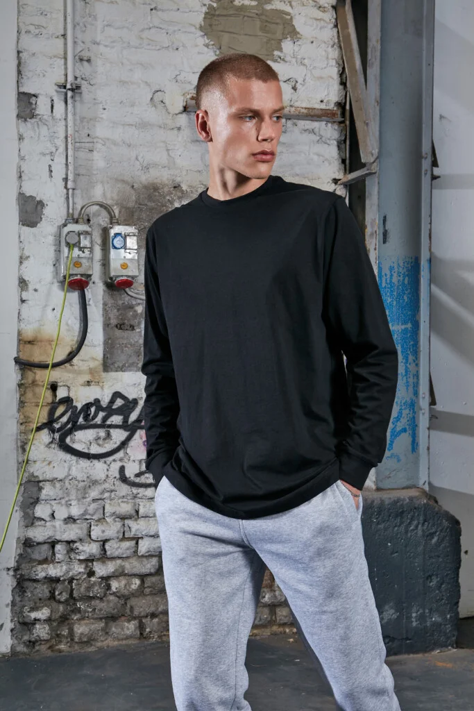 BUILD YOUR BRAND Organic Long Sleeve With Cuffrib | BY150