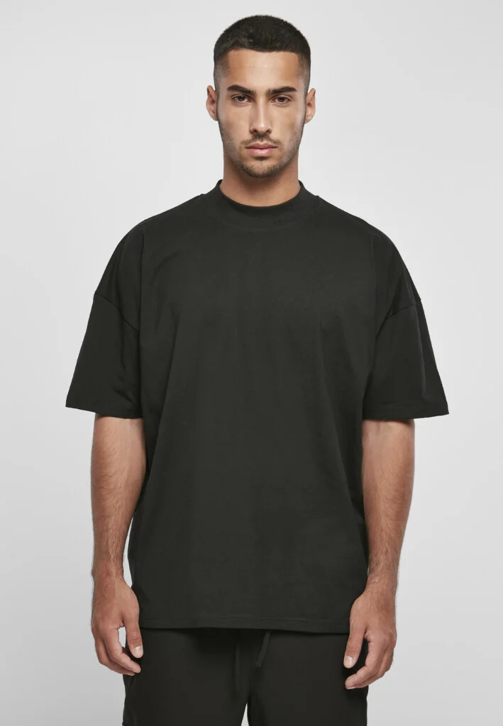 BUILD YOUR BRAND Men's Oversized Mock Neck Tee | BY230