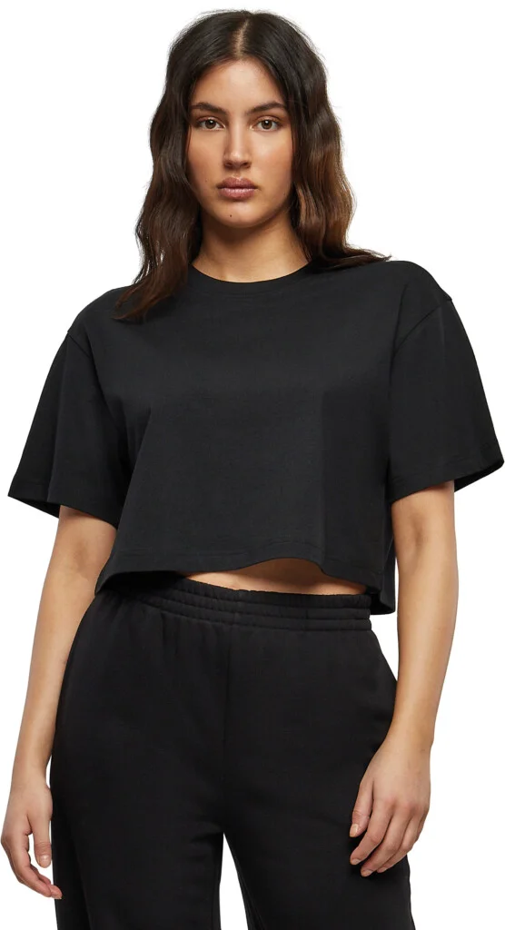 BUILD YOUR BRAND Ladies Short Oversized Tee | BY264