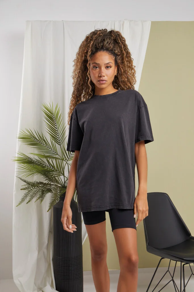 BUILD YOUR BRAND Ladies Oversized Acid Wash Tee | BY270