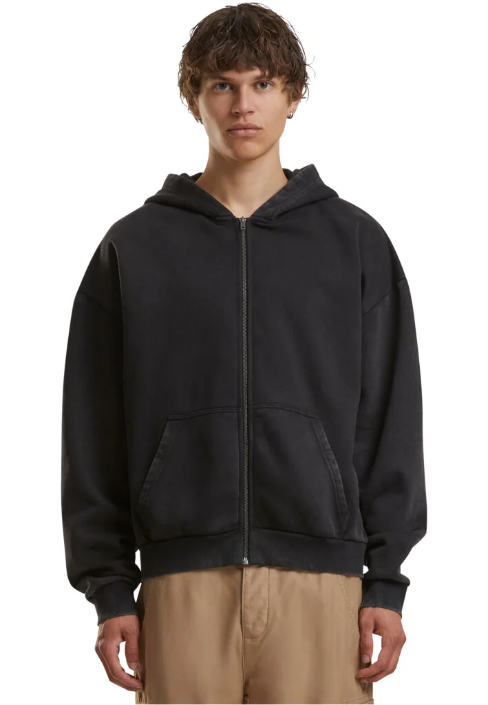 BUILD YOUR BRAND Vintage Heavy Zip Hoodie | BY295