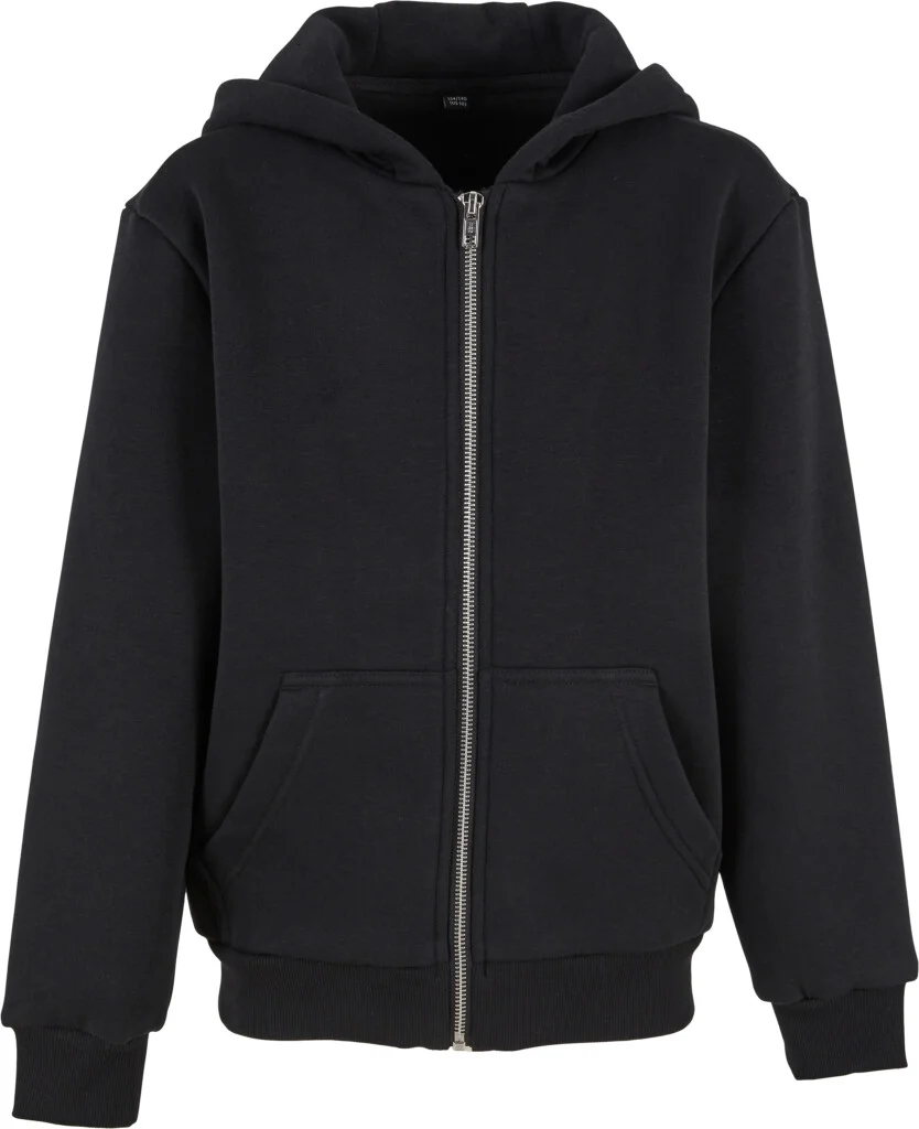BUILD YOUR BRAND Kids Fluffy Zip Hoody | BY316