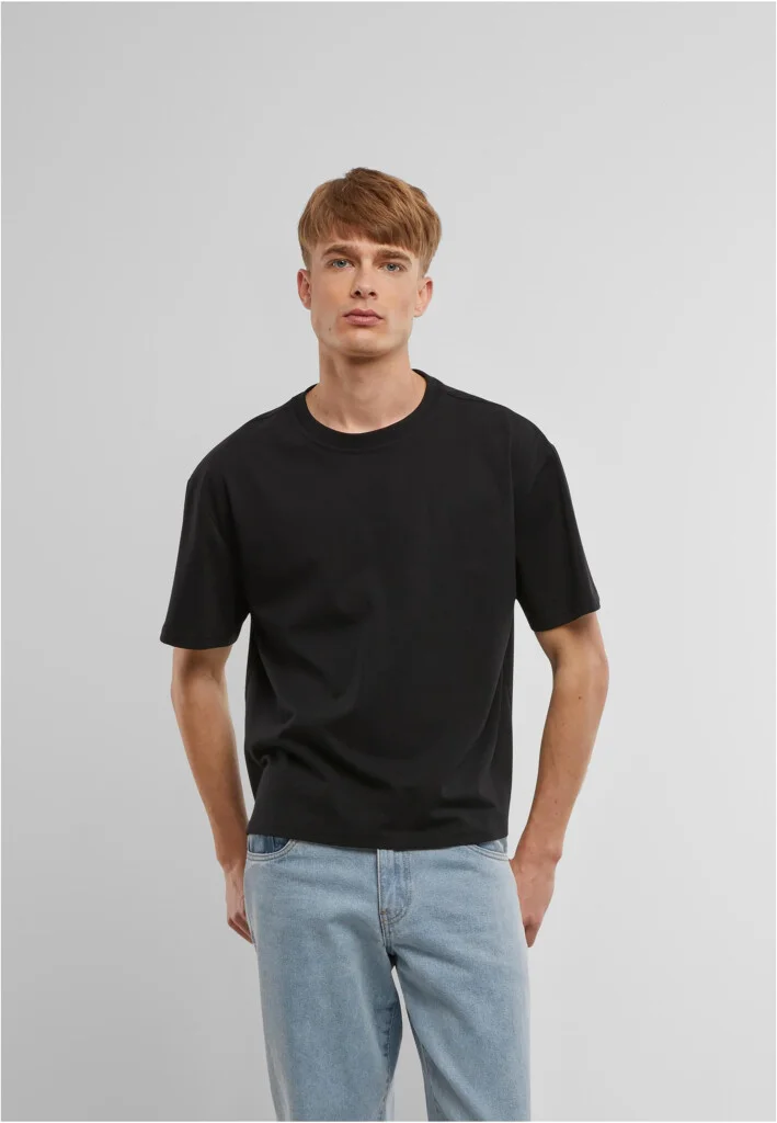 BUILD YOUR BRAND Cropped Oversized Tee | BY439