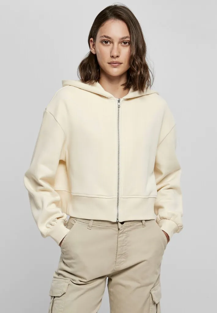 BUILD YOUR BRAND Ladies Short Oversized Zip Jacket | BY237